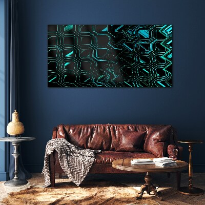Tableau en verre Géométrie dans les tons turquoise
