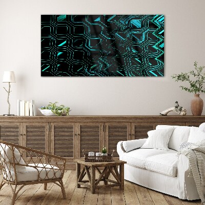 Tableau en verre Géométrie dans les tons turquoise