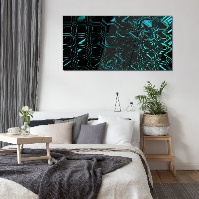 Tableau en verre Géométrie dans les tons turquoise