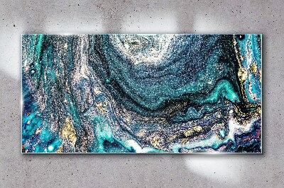 Tableau photo sur verre Ondes cosmiques aux nuances de bleu