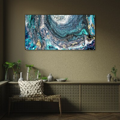 Tableau photo sur verre Ondes cosmiques aux nuances de bleu