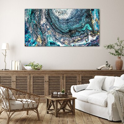 Tableau photo sur verre Ondes cosmiques aux nuances de bleu