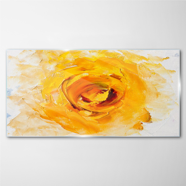 Tableau verre imprimé Rose jaune sur fond clair