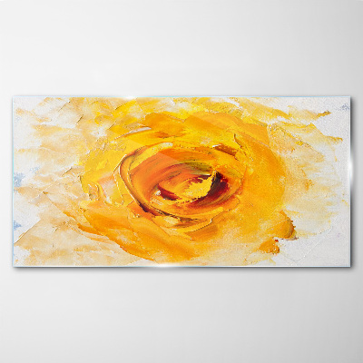 Tableau verre imprimé Rose jaune sur fond clair