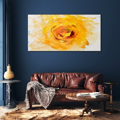 Tableau verre imprimé Rose jaune sur fond clair