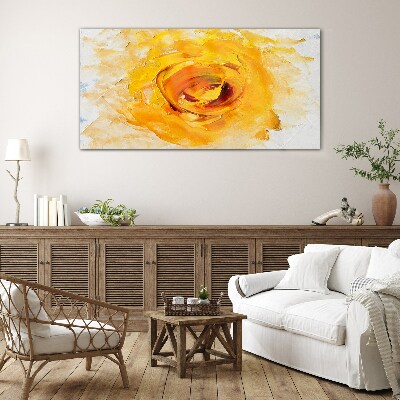 Tableau verre imprimé Rose jaune sur fond clair