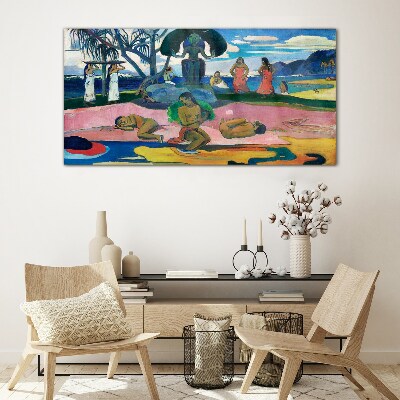 Tableau sur verre Scène tropicale avec personnages