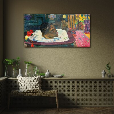 Tableau sur verre Portrait aux couleurs pastel