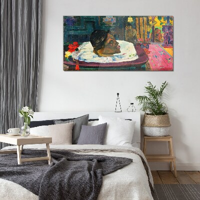 Tableau sur verre Portrait aux couleurs pastel