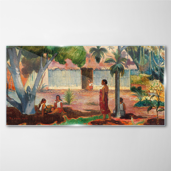 Tableau en verre Paysage tropical avec personnages