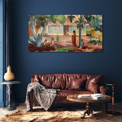 Tableau en verre Paysage tropical avec personnages