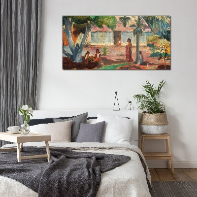 Tableau en verre Paysage tropical avec personnages