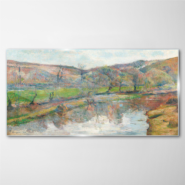 Tableau sur verre Un paysage paisible au bord de la rivière