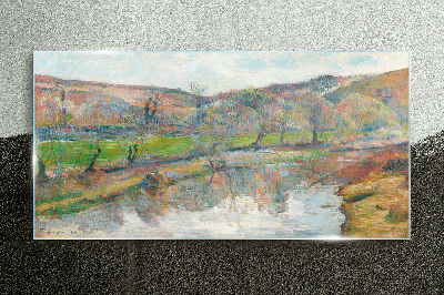 Tableau sur verre Un paysage paisible au bord de la rivière