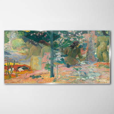 Tableau verre imprimé Femmes au bord de l'eau