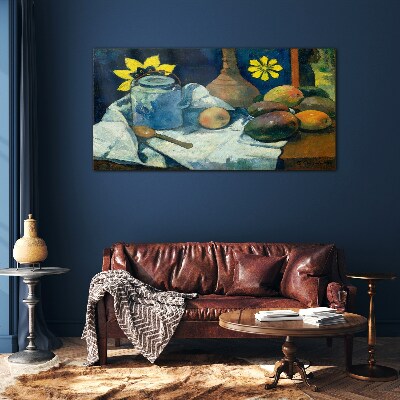 Tableau photo sur verre Nature morte avec une fleur
