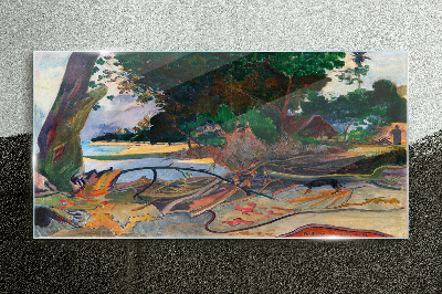 Tableau en verre Paysage tropical avec des arbres