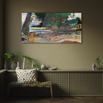 Tableau en verre Paysage tropical avec des arbres