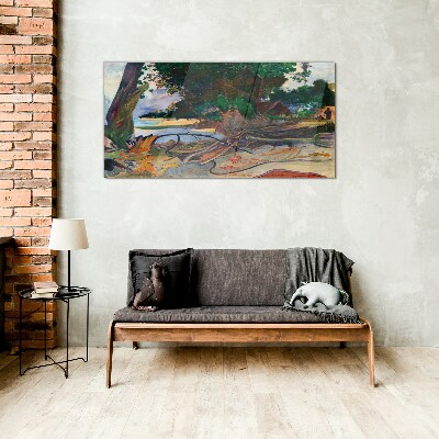 Tableau en verre Paysage tropical avec des arbres