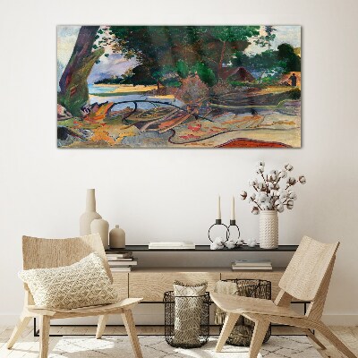 Tableau en verre Paysage tropical avec des arbres
