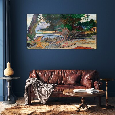 Tableau en verre Paysage tropical avec des arbres
