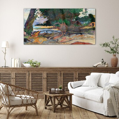 Tableau en verre Paysage tropical avec des arbres