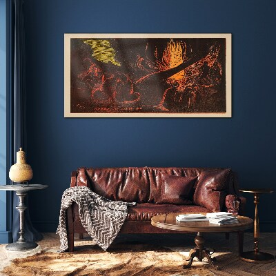Tableau en verre Rassemblement autour du feu de camp