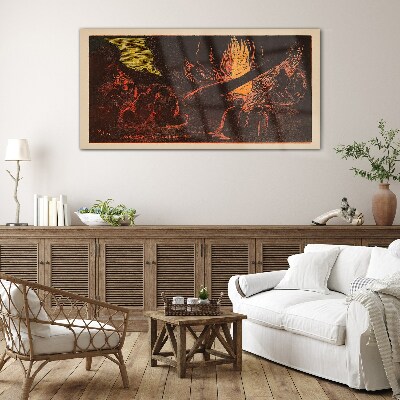 Tableau en verre Rassemblement autour du feu de camp