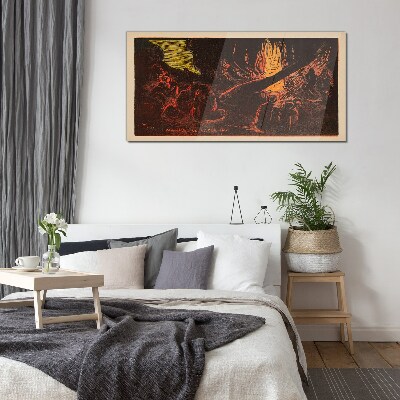 Tableau en verre Rassemblement autour du feu de camp