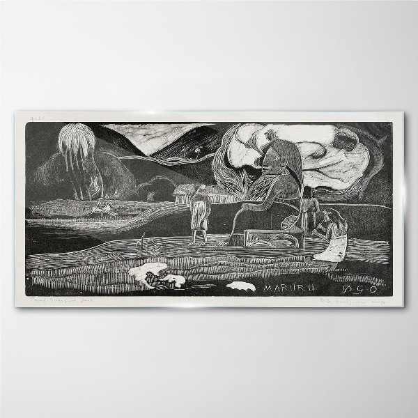 Tableau sur verre Paysage avec figure et nature