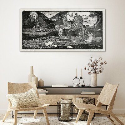 Tableau sur verre Paysage avec figure et nature