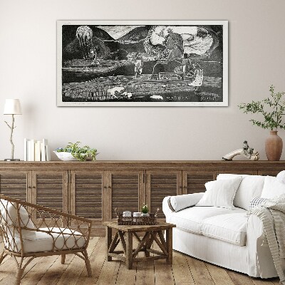 Tableau sur verre Paysage avec figure et nature