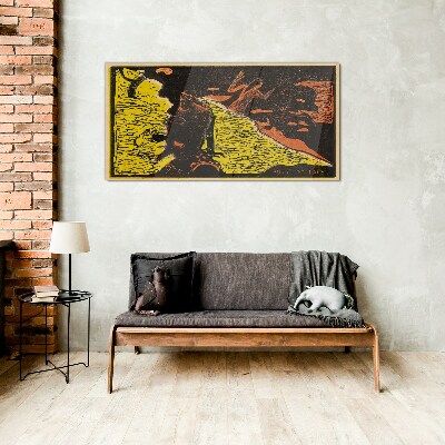 Tableau imprimé sur verre Vague verte d'émotions