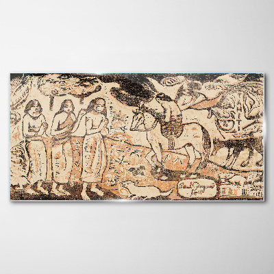 Tableau verre imprimé Une scène historique sur fond de nature