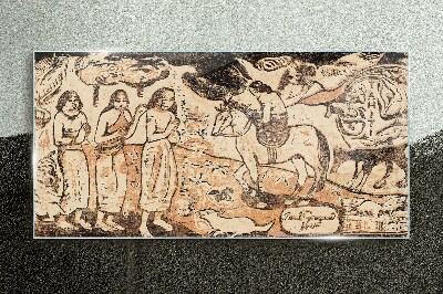 Tableau verre imprimé Une scène historique sur fond de nature