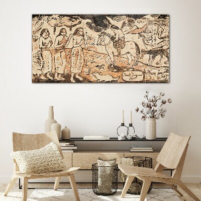 Tableau verre imprimé Une scène historique sur fond de nature