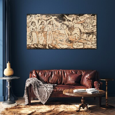 Tableau verre imprimé Une scène historique sur fond de nature