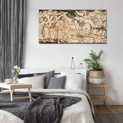 Tableau verre imprimé Une scène historique sur fond de nature