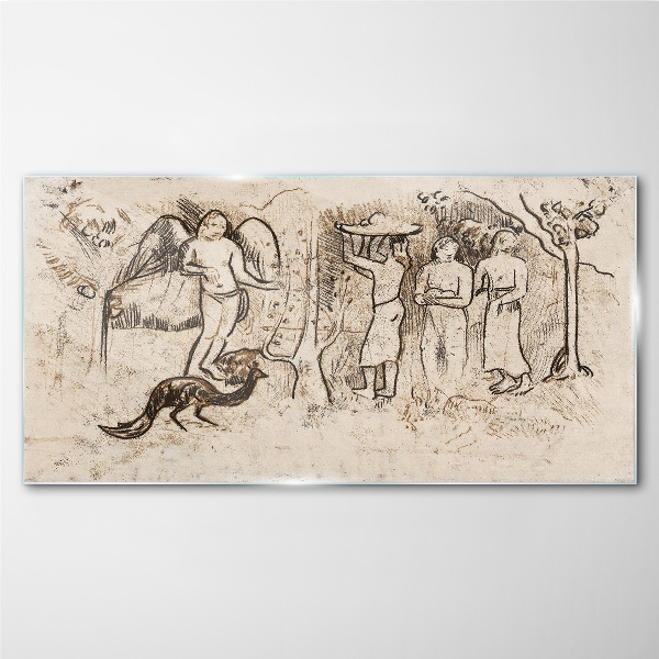Tableau photo sur verre Scènes mythologiques avec un ange et des animaux