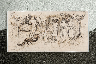 Tableau photo sur verre Scènes mythologiques avec un ange et des animaux