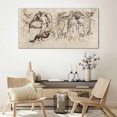 Tableau photo sur verre Scènes mythologiques avec un ange et des animaux