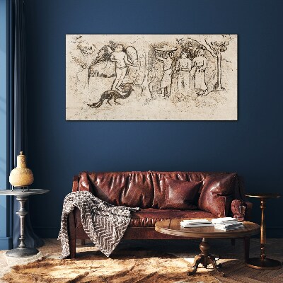 Tableau photo sur verre Scènes mythologiques avec un ange et des animaux