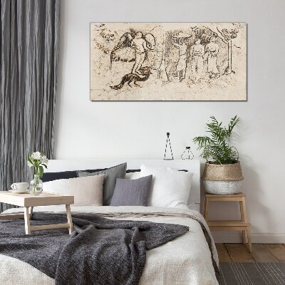 Tableau photo sur verre Scènes mythologiques avec un ange et des animaux