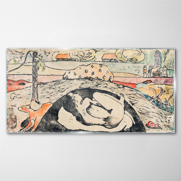 Tableau imprimé sur verre Une scène d'un paysage rural