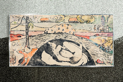 Tableau imprimé sur verre Une scène d'un paysage rural
