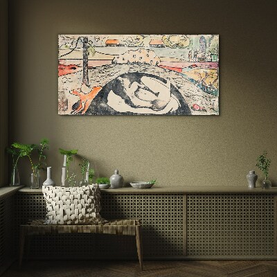 Tableau imprimé sur verre Une scène d'un paysage rural