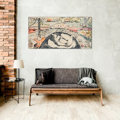 Tableau imprimé sur verre Une scène d'un paysage rural