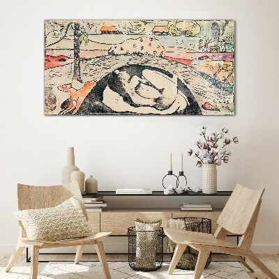 Tableau imprimé sur verre Une scène d'un paysage rural