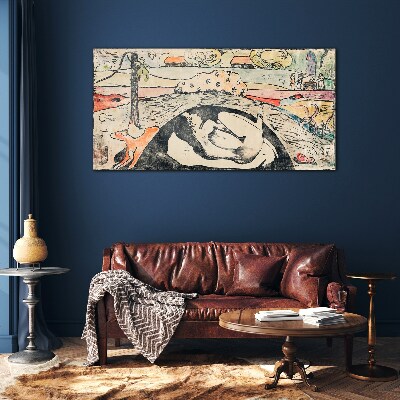 Tableau imprimé sur verre Une scène d'un paysage rural