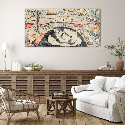 Tableau imprimé sur verre Une scène d'un paysage rural
